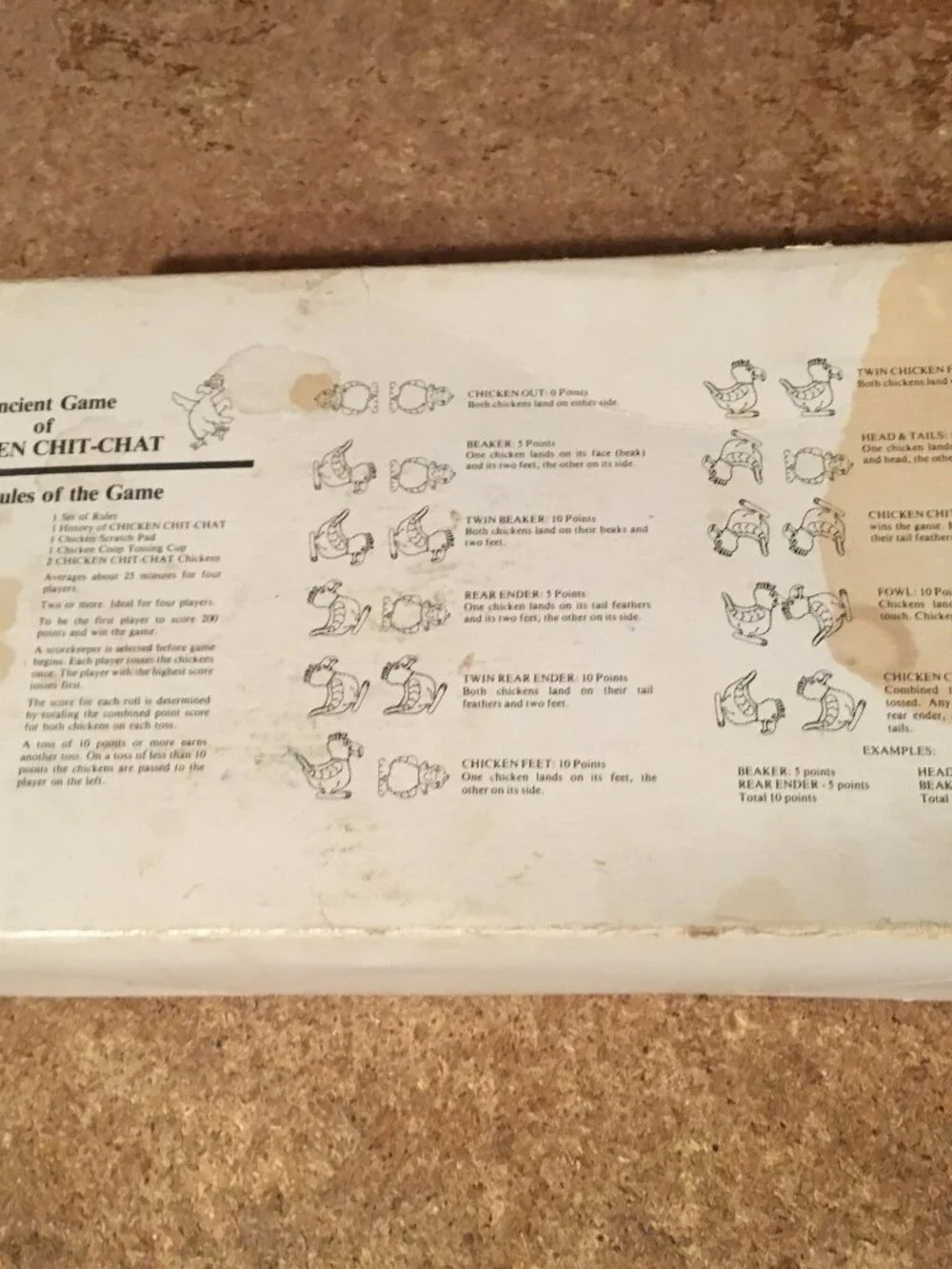 VINTAGE CHICKEN CHIT CHAT TOSSIN DICE GAME 1981 A HILARIOUS GAME OF CHANCE